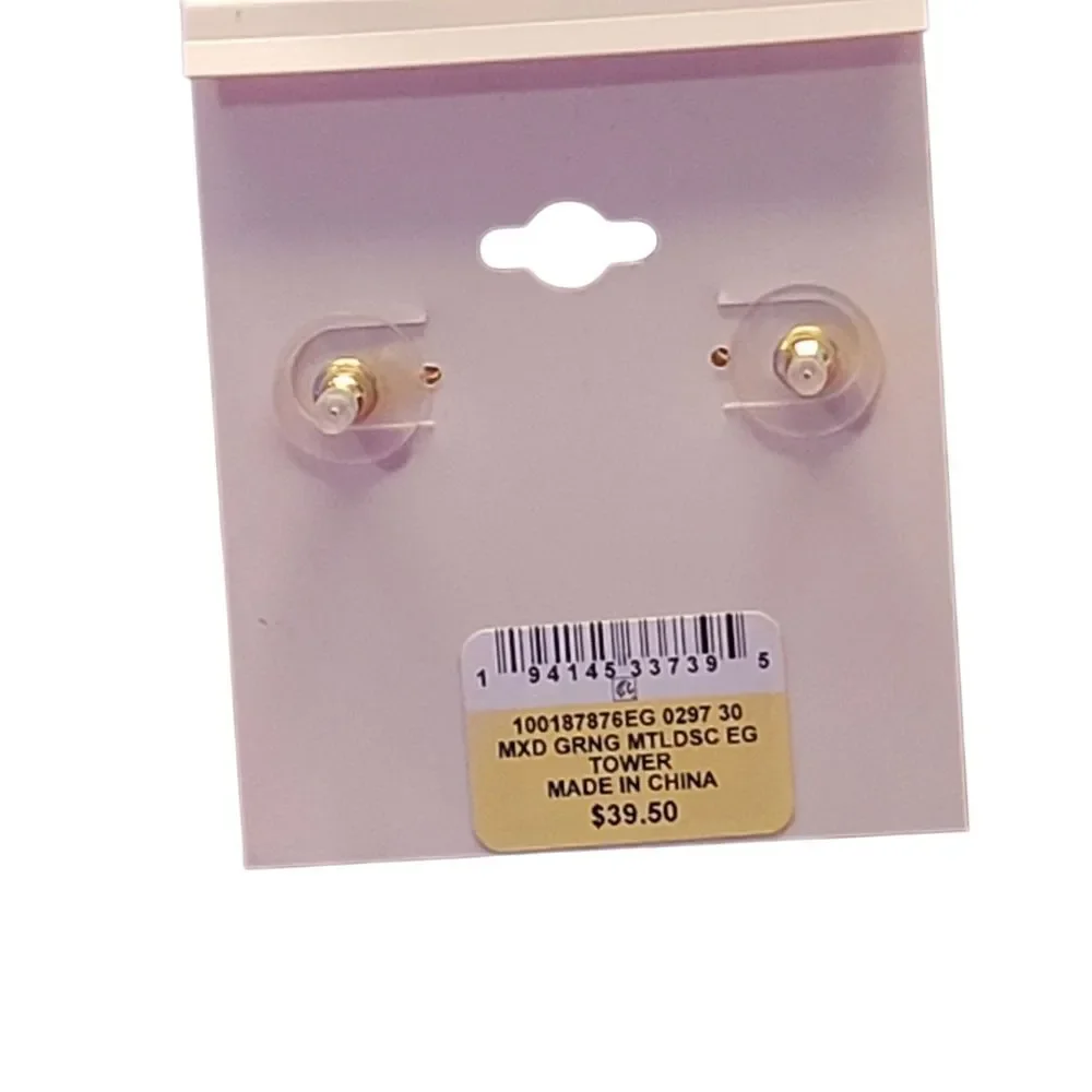 On 34th Gold-Tone Disc & Color Ring Drop Earrings - NWT
